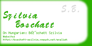 szilvia boschatt business card